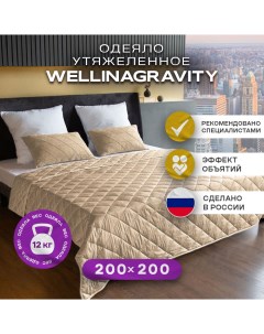 Утяжеленное одеяло 200х200 бежевый 12кг WGS 20 Wellinagravity