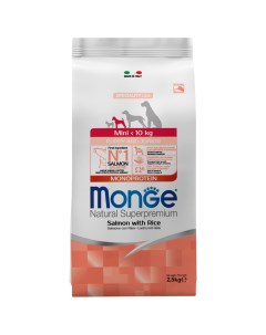 Сухой корм для щенков Dog Monoprotein лосось рис для мелких пород 2 5 кг Monge