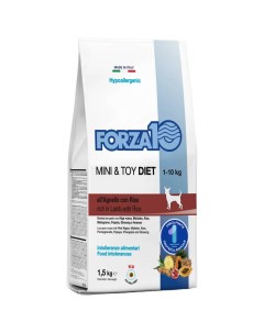 Сухой корм для собак Mini Diet гипоаллергенный с ягнёнком и рисом 1 5 кг Forza10
