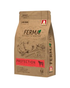 Сухой корм для собак Ferma Protection для мелких и средних пород говядина с рубцом 1 5кг Зоогурман