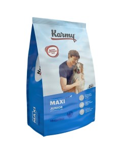 Сухой корм для щенков Maxi Junior для крупных пород индейка 2кг Karmy