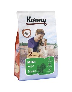 Сухой корм для собак Mini Adult для мелких пород индейка 2кг Karmy