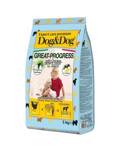 Сухой корм Dog Dog Great Progress для щенков с курицей 3 кг Dog&dog
