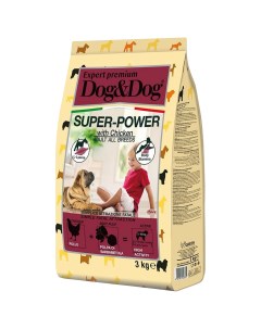 Сухой корм Dog Dog Super Power для взрослых и активных собак с курицей 3 кг Dog&dog