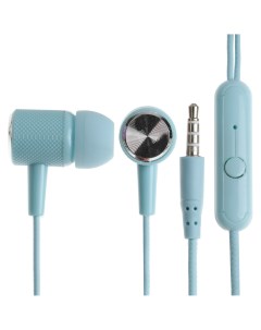 Наушники cb 51 проводные вакуумные микрофон 1 м jack 3 5 мм синие Nobrand