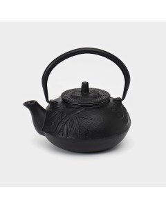Чайник чугунный 600 мл с ситом эмалированное покрытие внутри цвет черный Nobrand