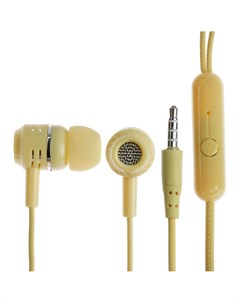 Наушники cb 52 проводные вакуумные микрофон 1 м jack 3 5 мм желтые Nobrand