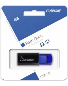 Накопитель USB 2 0 64GB SB64GBCL B Click series чёрный синий Smartbuy