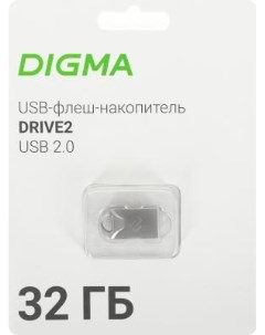 Флеш Диск 32Gb DRIVE2 DGFUM032A20SR USB2 0 серебристый Digma