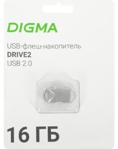 Флеш Диск 16Gb DRIVE2 DGFUM016A20SR USB2 0 серебристый Digma