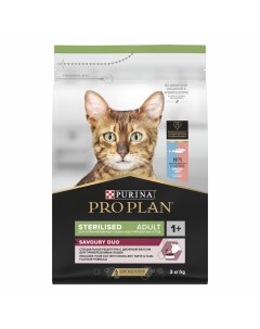 Pro Plan Sterilised для кошек и котов привередливых ко вкусу Форель и треска 3 кг Purina pro plan