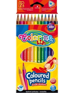 Набор карандашей цветных трехгранные 12 цветов Colorino