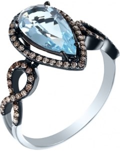 Кольцо с бриллиантами топазом из белого золота Джей ви