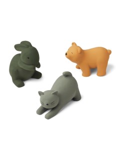 Набор игрушек для ванной Кот кролик и медведь мульти микс с зеленым Liewood