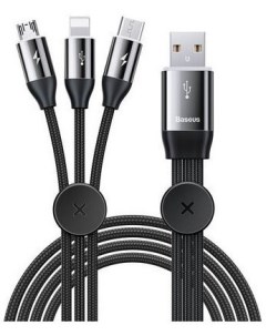 Кабель Car Co sharing Cable USB For Micro USB Lightning Type C 3 5 A 1 м Черный Baseus