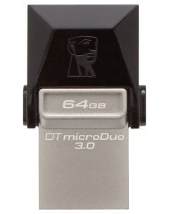 Флешка DataTraveler microDuo 64ГБ Grey Black DTDUO3 64GB Kingston