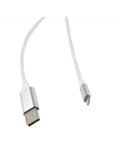 Кабель lightning usb LED USB 8 pin белый 1 м белый Red line