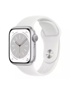 Часы Watch Series 8 GPS Cellular 45мм Stainless Steel Case with Sport Band White Apple