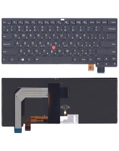 Клавиатура для ноутбука Lenovo Thinkpad T460S T470S черная с подсветкой Nobrand
