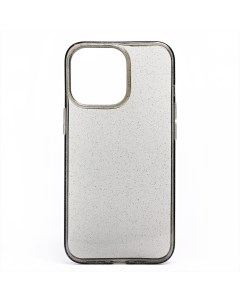 Чехол iPhone 13 силиконовый с блестками серо прозрачный Promise mobile