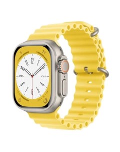 Ремешок на руку для Apple Watch 42 44 45 49 мм силиконовый ребристый желтый Nobrand