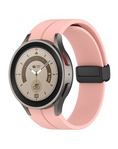 Силиконовый ремешок для Galaxy Watch 4 5 6 S черная застежка розовый Samsung