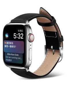 Ремешок на руку для Apple Watch 42 44 45 49 мм кожа черный Nobrand