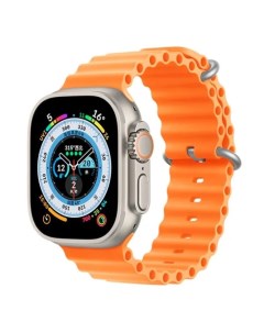 Ремешок на руку для Apple Watch 42 44 45 49 мм силиконовый ребристый оранжевый Nobrand