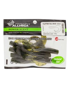 Приманки твистер Flutter Tail Grub съедобные силикон watermelon seed 5 5 см 10 шт Allvega