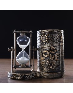 Песочные часы Море любовь сувенирные с карандашницей 16 5 х 8 х 13 см Nobrand