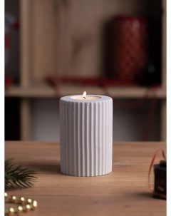 Декоративный подсвечник для чайной свечи Chloe M 7x10 см бетон серый матовый Musko home