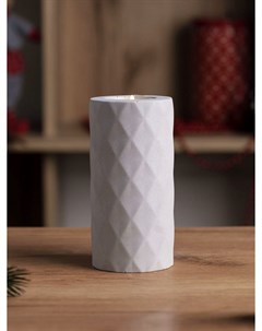 Декоративный подсвечник для чайной свечи Diamond L 7x15 см бетон серый матовый Musko home