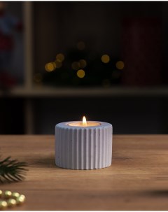 Декоративный подсвечник для чайной свечи Chloe S 7x5 см бетон серый матовый Musko home