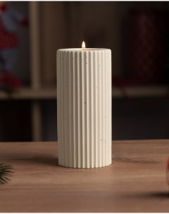 Декоративный подсвечник для чайной свечи Chloe L 7x15 см бетон кремовый матовый Musko home
