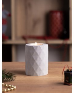 Декоративный подсвечник для чайной свечи Diamond M 7x10 см бетон серый матовый Musko home