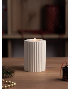 Декоративный подсвечник для чайной свечи Chloe M 7x10 см бетон кремовый матовый Musko home