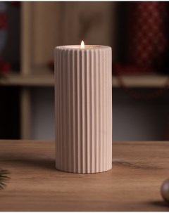 Декоративный подсвечник для чайной свечи Chloe L 7x15 см бетон розовый матовый Musko home