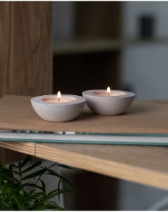 Комплект подсвечников для чайных свечей Suzy 2 шт бетон серый матовый Musko home
