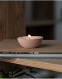 Декоративный подсвечник для чайной свечи Suzy бетон розовый матовый Musko home