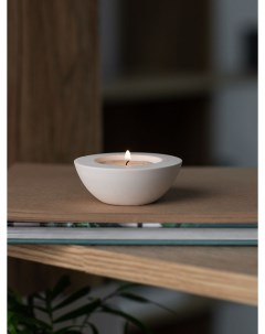 Декоративный подсвечник для чайной свечи Suzy бетон белый матовый Musko home
