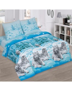 Комплект постельного белья Символ удачи полутораспальный бязь голубой Арт-дизайн