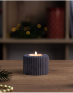 Декоративный подсвечник для чайной свечи Chloe S 7x5 см бетон черный матовый Musko home