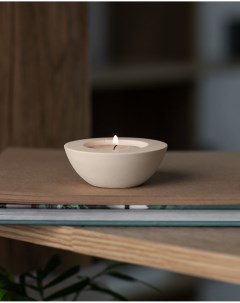 Декоративный подсвечник для чайной свечи Suzy бетон кремовый матовый Musko home