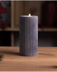 Декоративный подсвечник для чайной свечи Chloe L 7x15 см бетон черный матовый Musko home