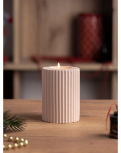 Декоративный подсвечник для чайной свечи Chloe M 7x10 см бетон розовый матовый Musko home