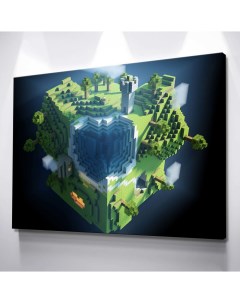 Картина Minecraft Квадратный Мир40х60 Red panda