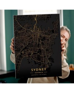 Картина Темная Карта Сидней40х60 Red panda