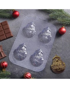 Форма для шоколада и конфет Мини дед мороз размер ячейки 5x7 см цвет прозрачный Nobrand