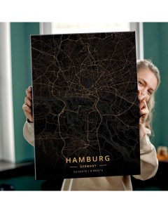 Картина Темная Карта Гамбург40х60 Red panda