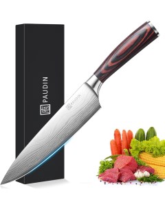 Нож Шеф кухонный профессиональный лезвие 20 см Paudin pro